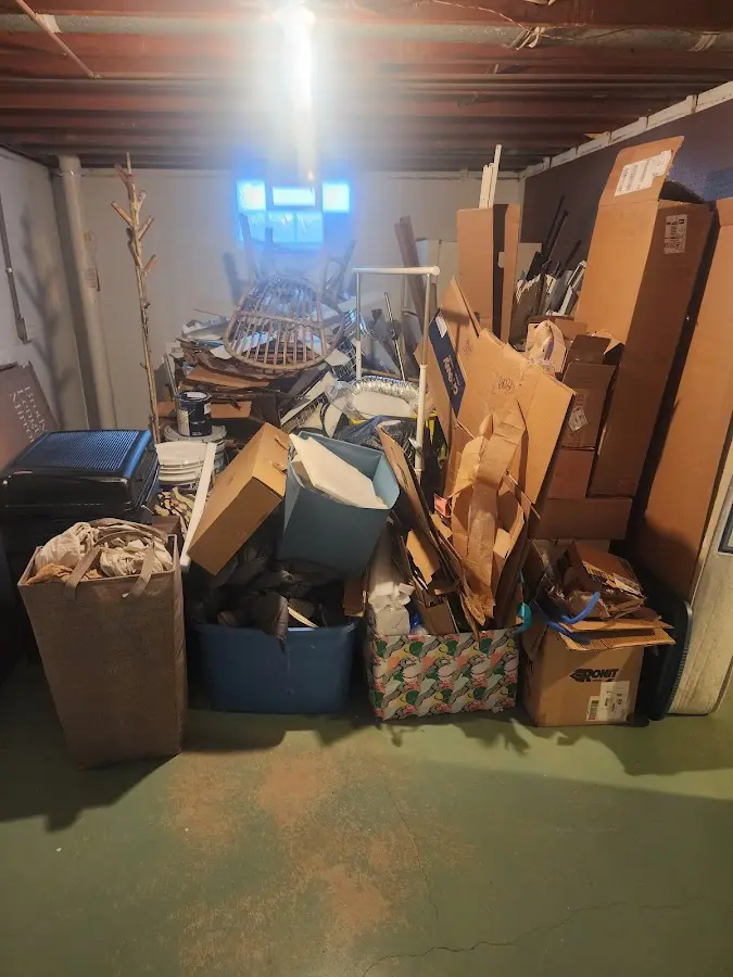 Roll-off dumpster container at job site for 6 Yard Dumpster Rental in Burley